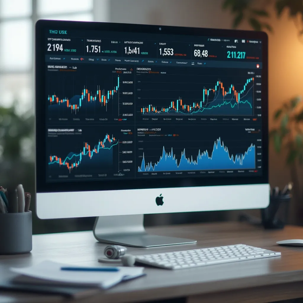 Pantalla con gráficos y datos financieros del mercado argentino.
